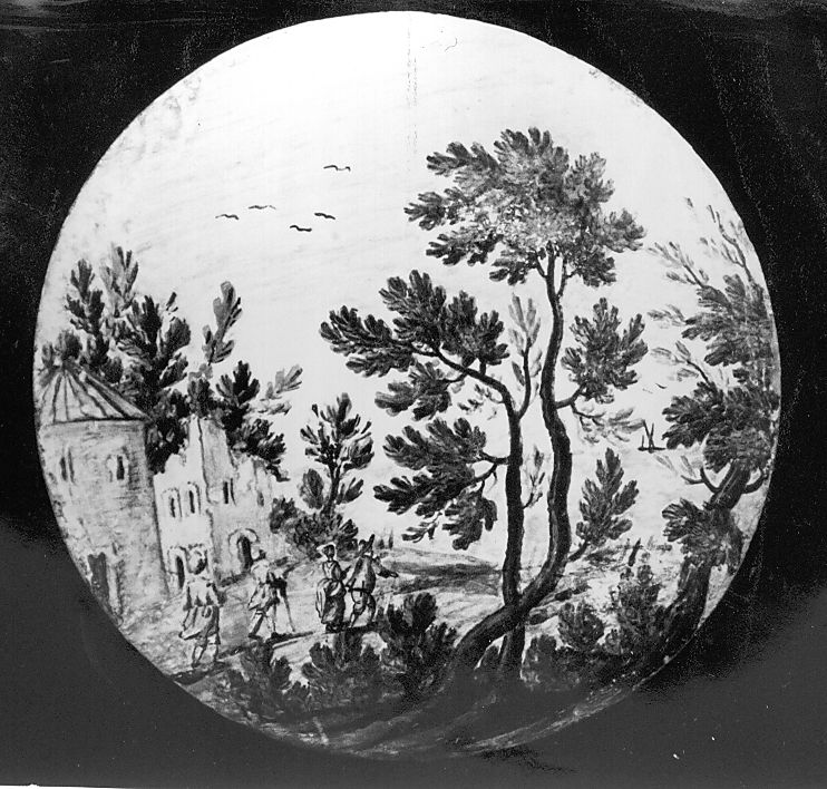 paesaggio (tondo) di Grue Anastasio (attribuito) (sec. XVIII)