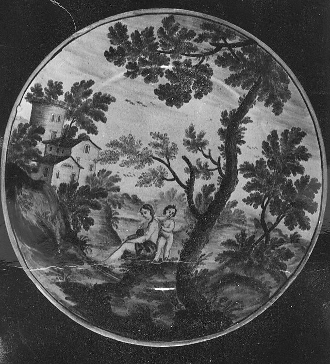 paesaggio (piatto) - manifattura Italia centrale (sec. XVIII)