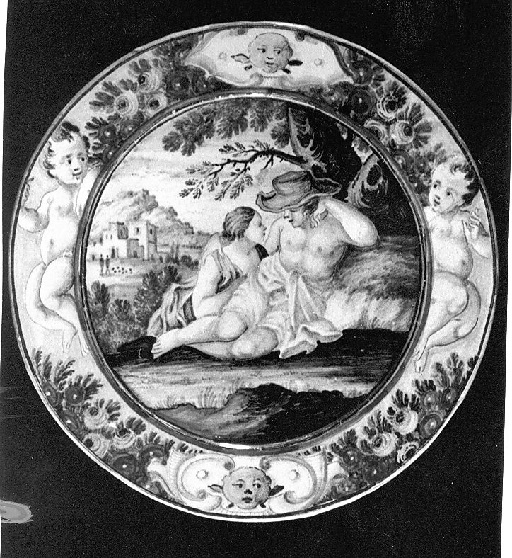 scena di vita campestre (piattino) - manifattura Italia centrale (sec. XVIII)