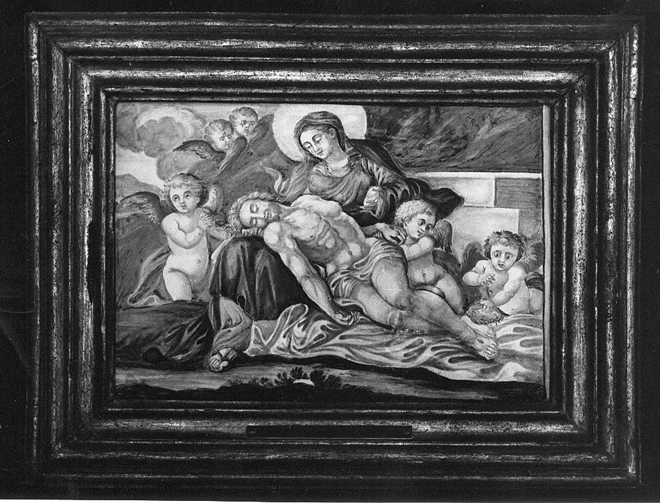 Pietà (mattonella) di Gentili Giacomo il Giovane (attribuito) (sec. XVIII)