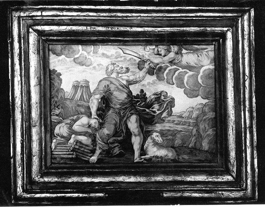 sacrificio di Isacco (mattonella) di Gentili Berardino il Giovane (attribuito) (sec. XVIII)