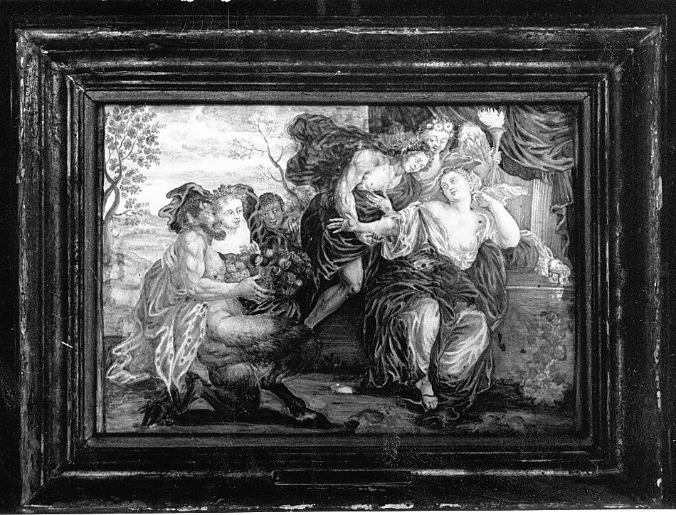 Bacco e Arianna (mattonella) di Gentili Carmine (attribuito) (sec. XVIII)