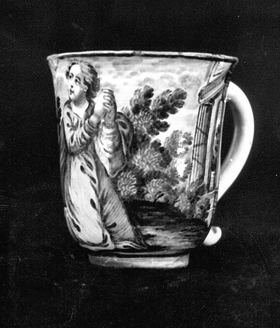 paesaggio (tazzina) di Gentili Berardino il Giovane (bottega) (sec. XVIII)