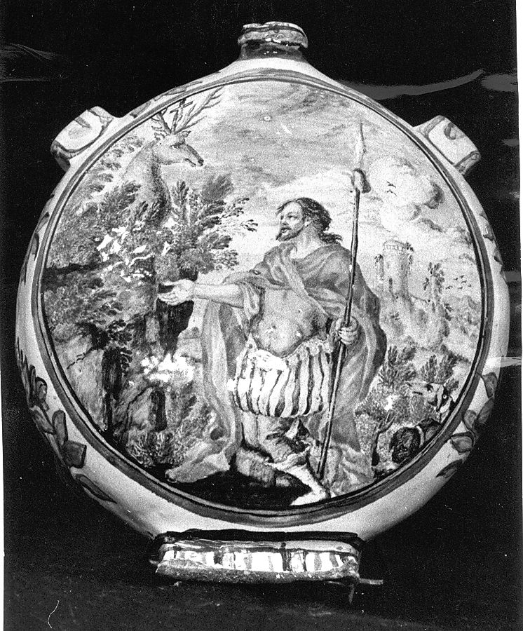 fiasca di pellegrinaggio di Grue Francesco Antonio Saverio (attribuito) (sec. XVIII)