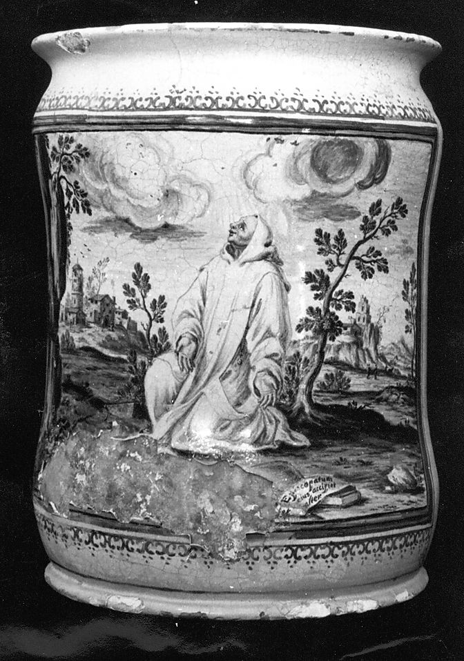 San Brunone (vaso da farmacia) di Grue Francesco Antonio Saverio (attribuito) (sec. XVIII)
