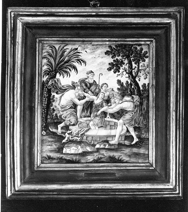 Giuseppe calato nella cisterna (mattonella, elemento d'insieme) di Gentili Berardino il Giovane (attribuito) (sec. XVIII)