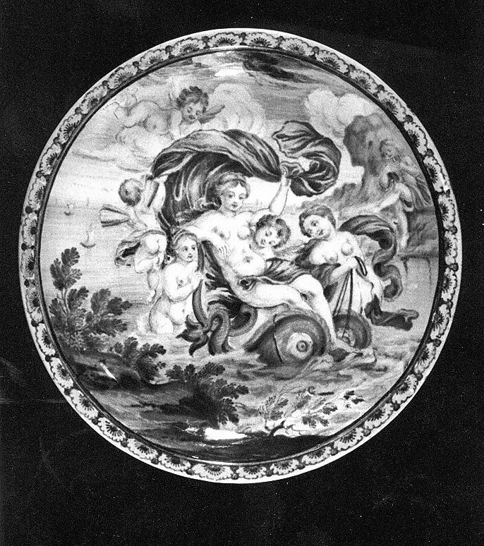 paesaggio marino (coppetta) di Gentili Carmine (attribuito) (sec. XVIII)