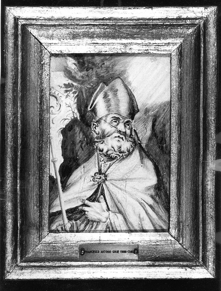 Santo vescovo (mattonella) di Grue Liborio (attribuito) (sec. XVIII)