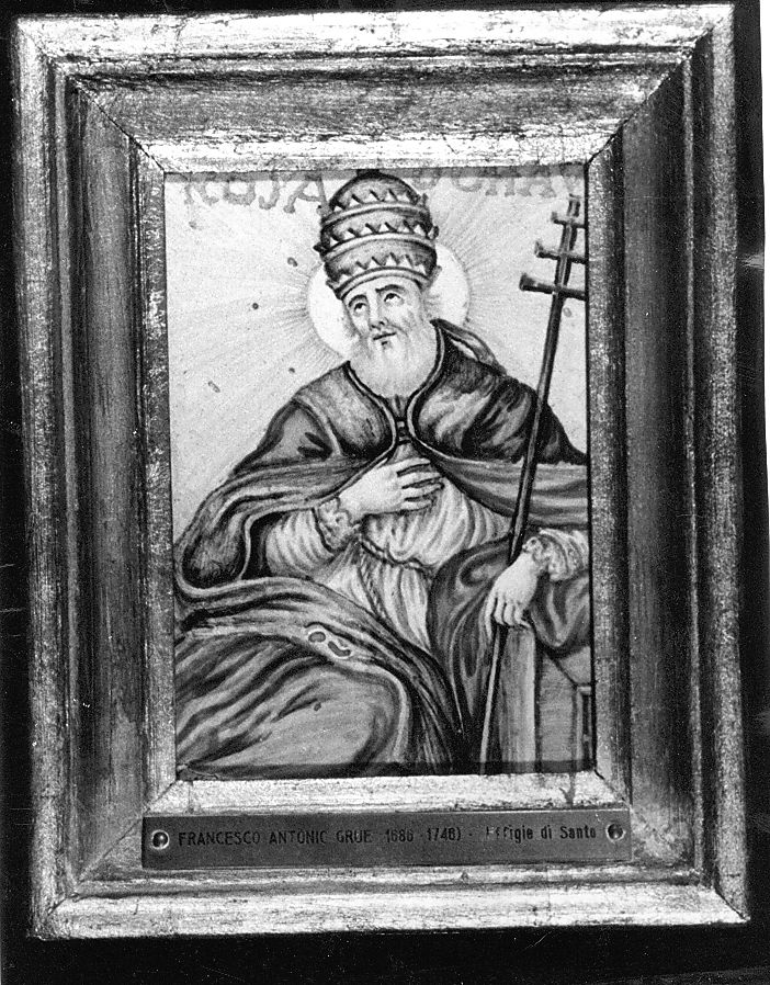 San Silvestro (mattonella) di Grue Francesco Antonio Saverio (attribuito) (sec. XVIII)