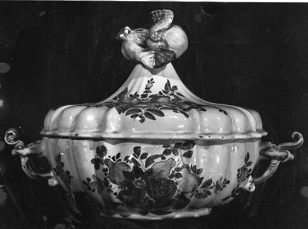 motivi decorativi floreali (zuppiera) di Fuina Gesualdo (attribuito) (sec. XVIII)