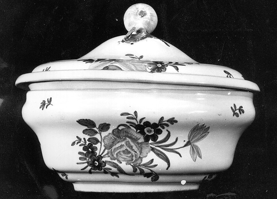 motivi decorativi floreali (salsiera) di Grue Francesco Saverio Maria (attribuito) (fine sec. XVIII)