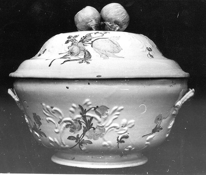 motivi decorativi floreali (zuppiera) di Fuina Gesualdo (attribuito) (sec. XVIII)
