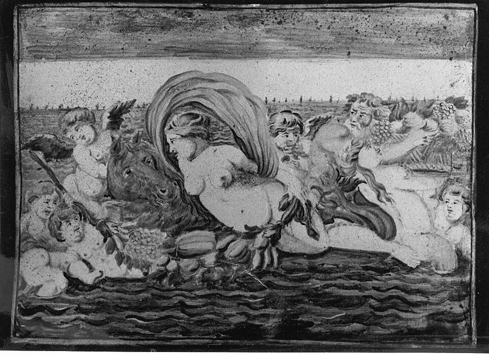 scena marina (mattonella) di Gentili Carmine (bottega) (sec. XVIII)