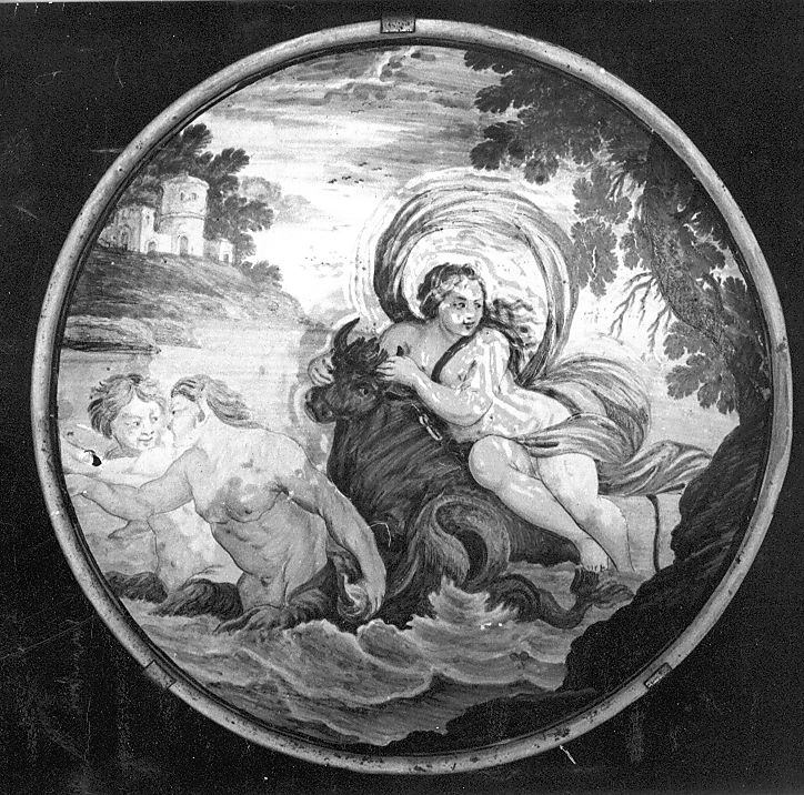 ratto di Europa (piattello) - manifattura Italia centrale (sec. XVIII)