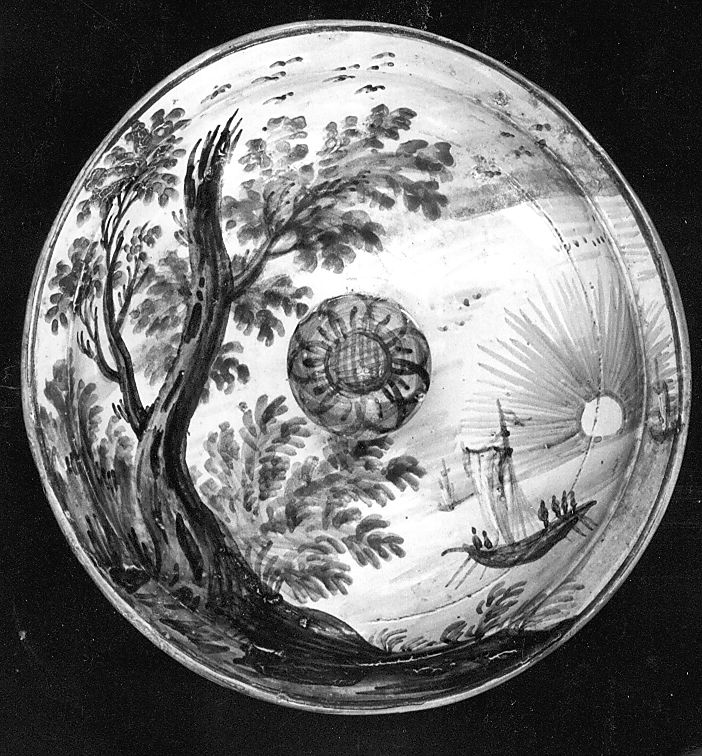 paesaggio marino (coperchio) - manifattura Italia centrale (sec. XVIII)