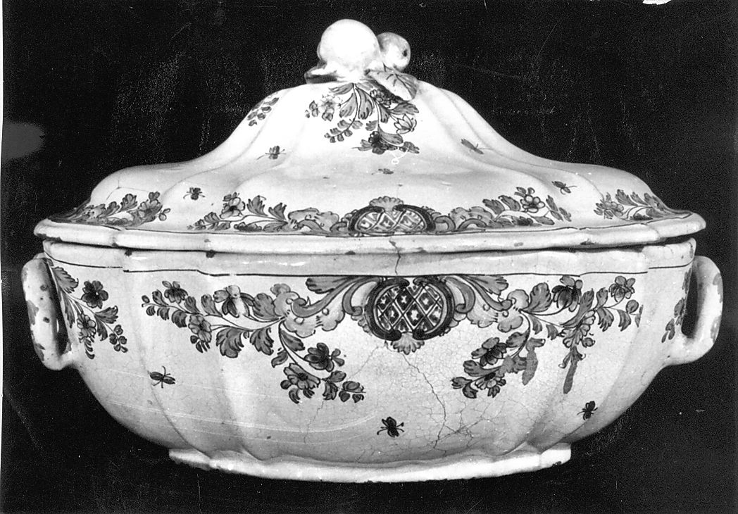 motivi decorativi floreali (zuppiera) di Fuina Antonio (attribuito) (seconda metà sec. XIX)