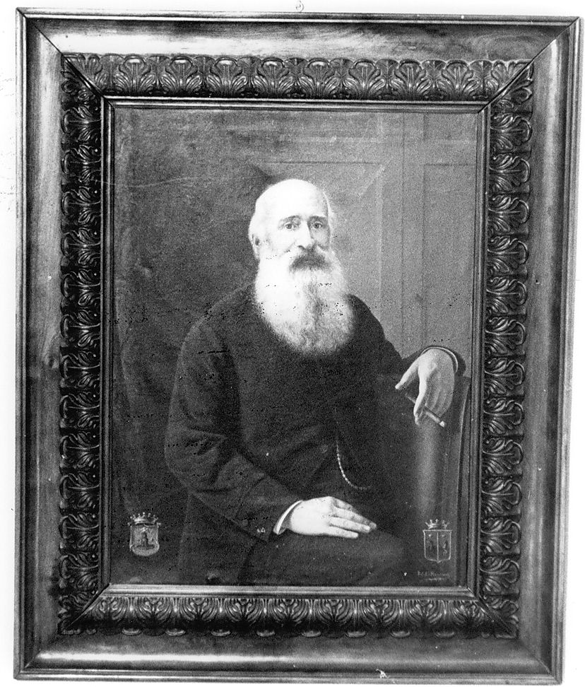 Ritratto di nobiluomo della famiglia Olivieri, ritratto d'uomo (dipinto, elemento d'insieme) di Marchiani Enrico (ultimo quarto sec. XIX)