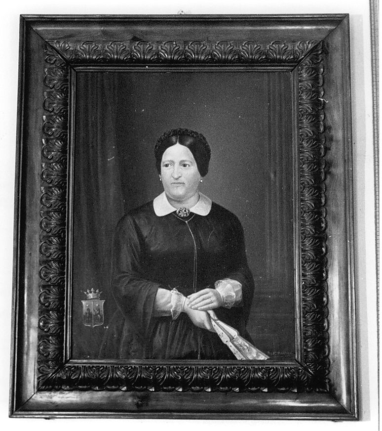 Ritratto di nobildonna, ritratto di donna (dipinto, elemento d'insieme) di Marchiani Enrico (ultimo quarto sec. XIX)