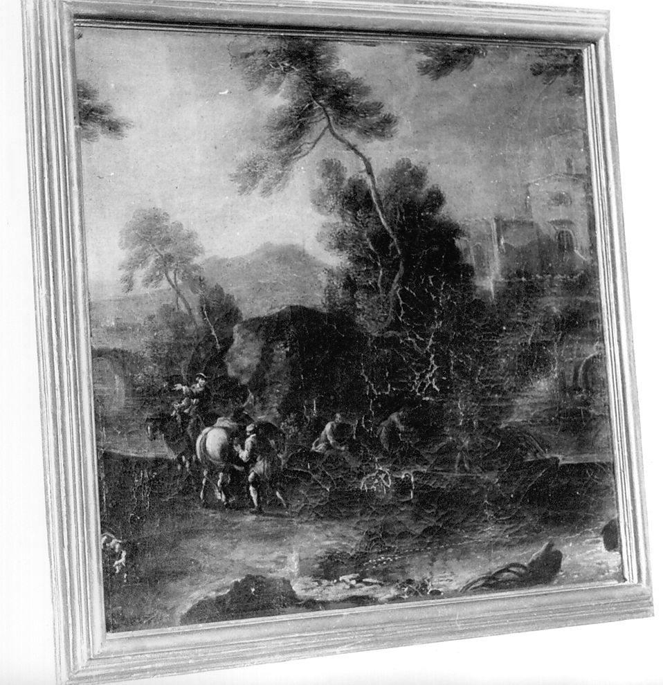 paesaggio con figure (dipinto) di Viso Nicola (maniera) (sec. XVIII)