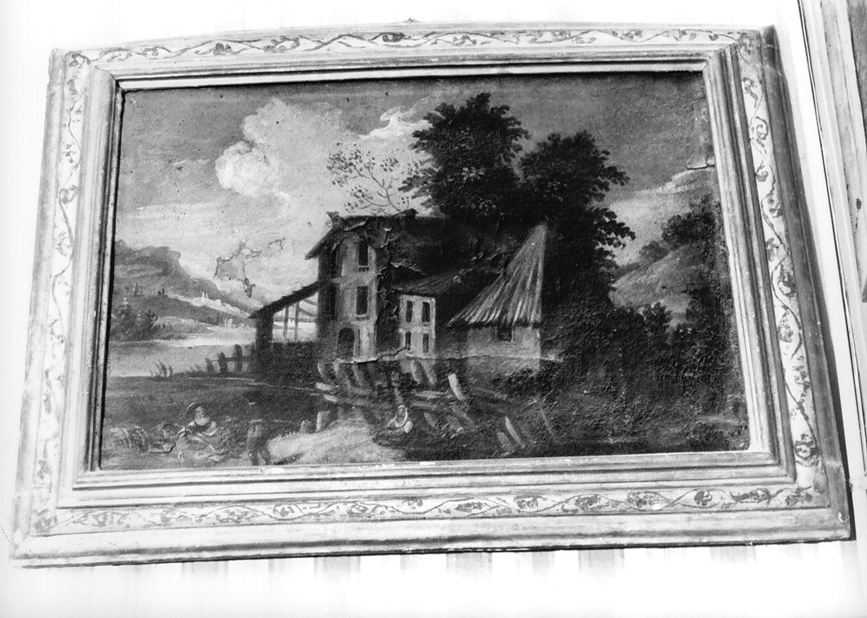 paesaggio con fattoria (dipinto) - ambito emiliano (sec. XVII)