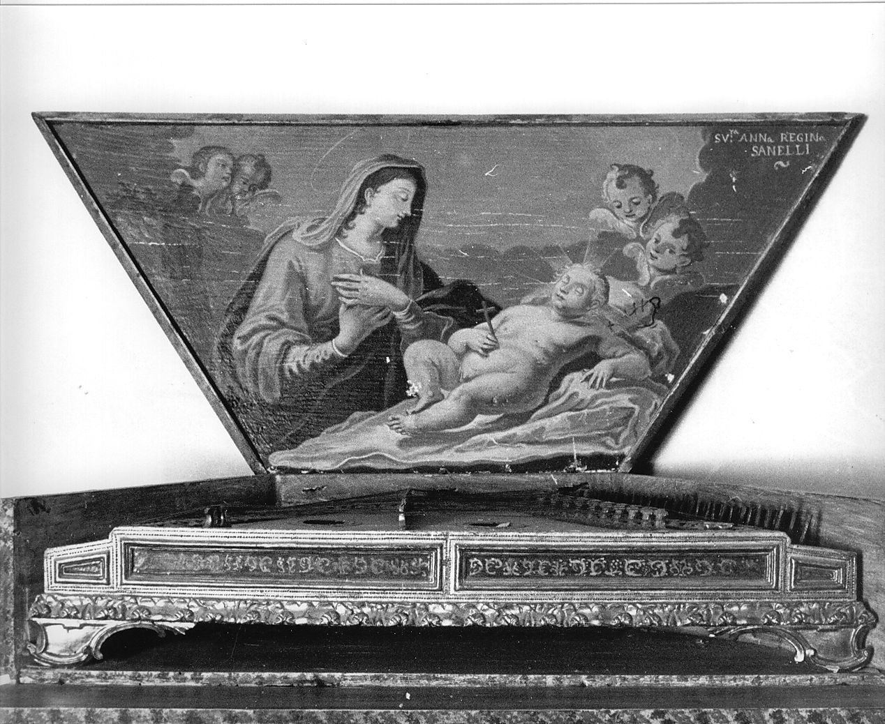 adorazione di Gesù Bambino (dipinto) - ambito veneto (fine sec. XVII)