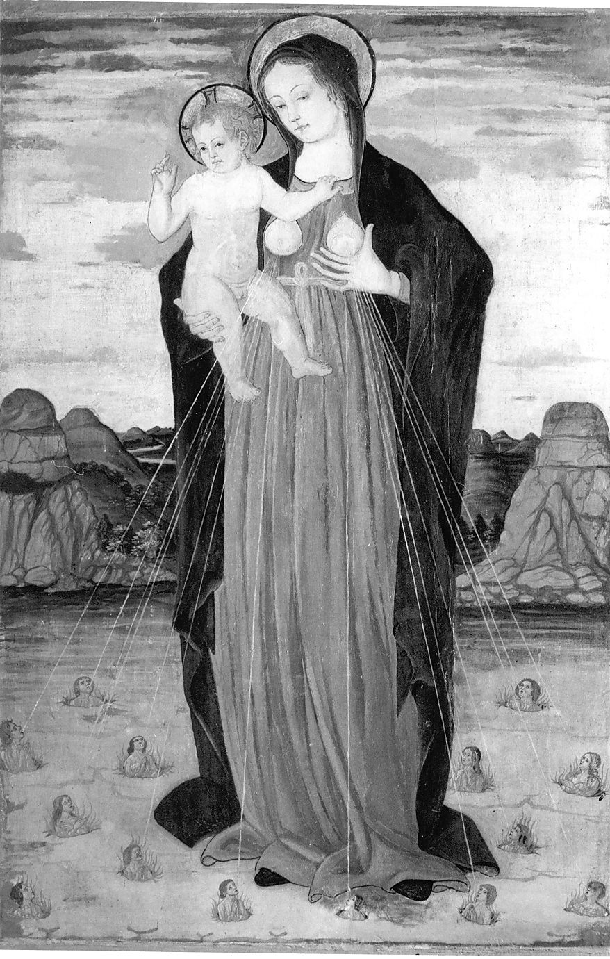 Madonna che intercede per le anime del purgatorio (dipinto) - ambito italiano (seconda metà sec. XV)