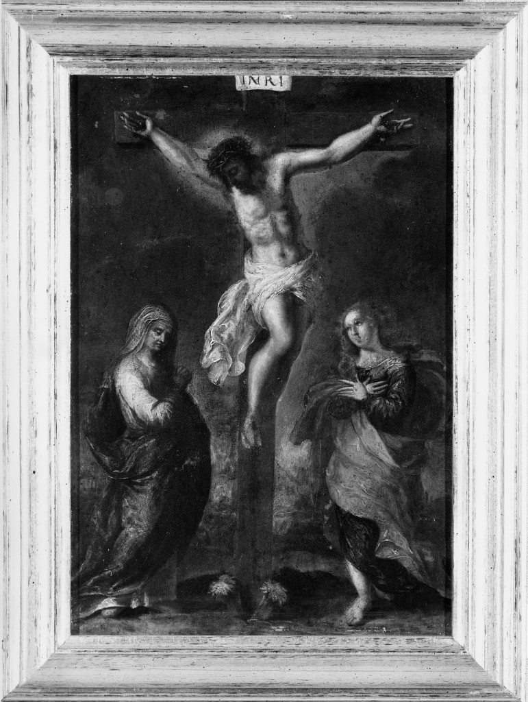 crocifissione di Cristo con la Madonna e Santa Maria Maddalena (dipinto, opera isolata) - ambito Italia centrale (sec. XVIII)