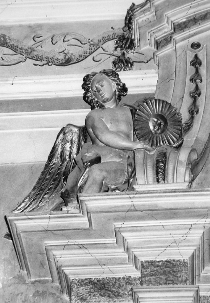 angelo con sole (scultura) di Rizza G (attribuito), Piazzoli Carlo (attribuito) (sec. XVIII)