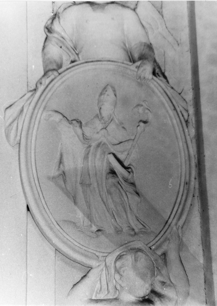 Santo vescovo (rilievo) di Gianni G (cerchia) (sec. XVIII)