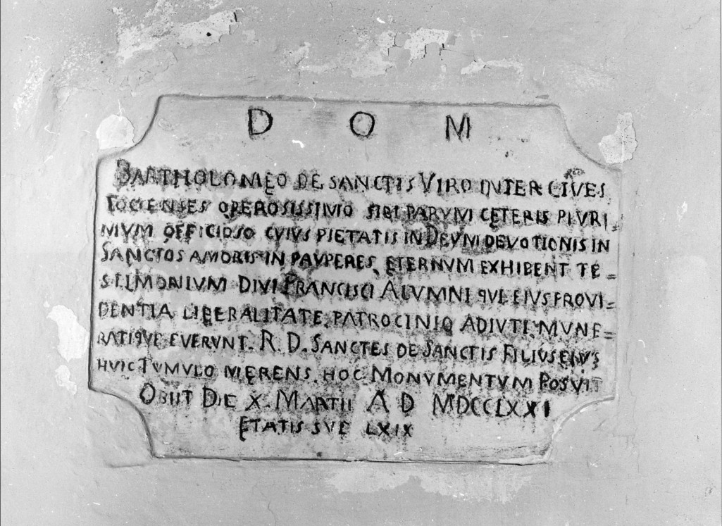 lapide - ambito Italia centrale (sec. XVIII)