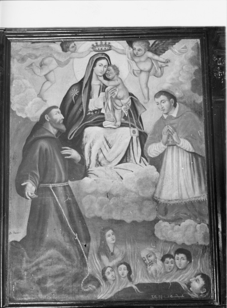 Madonna con Bambino e Santi (dipinto) di T. O. da Guardiagrele (attribuito) (sec. XIX)