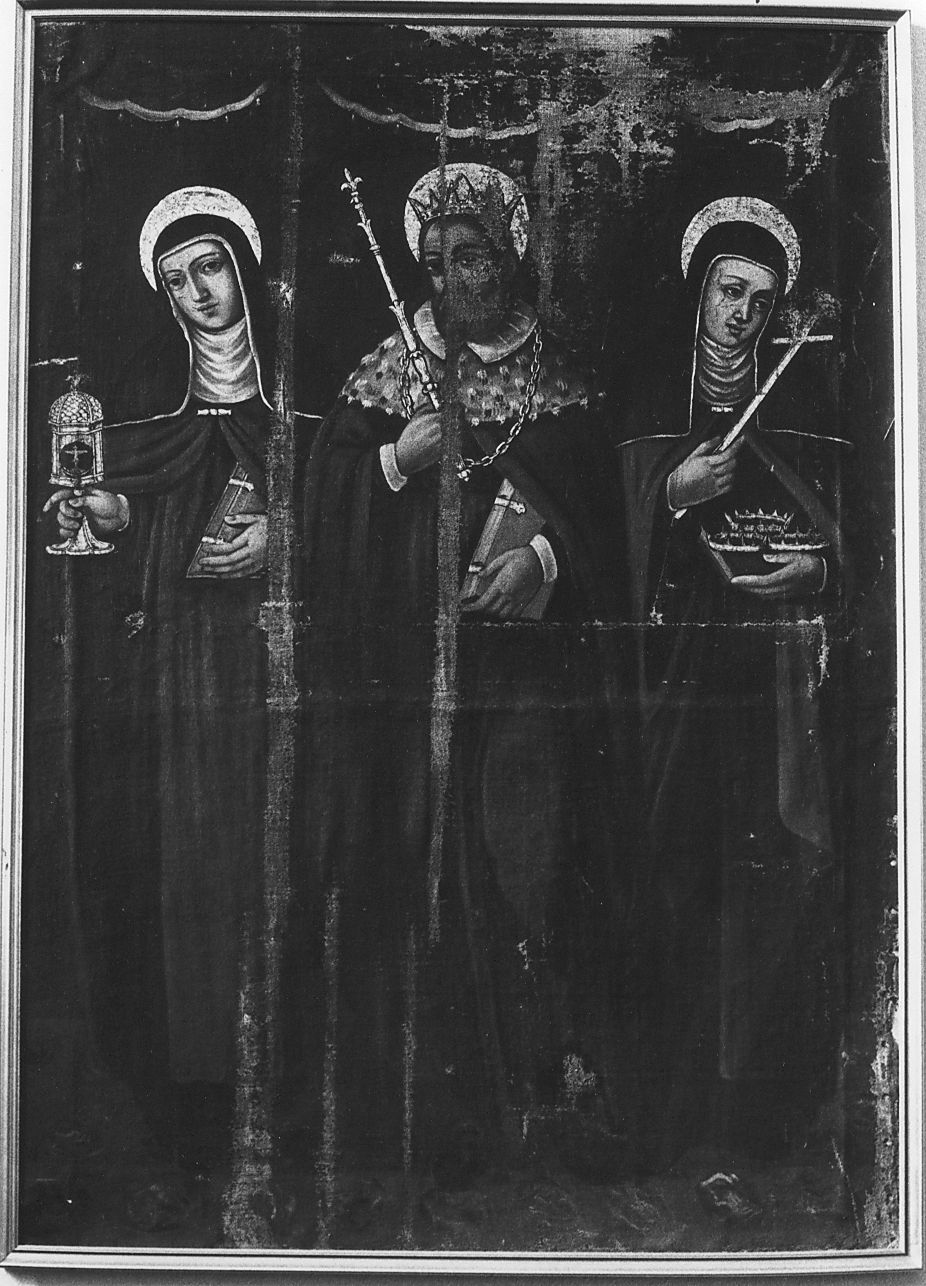 Santa Chiara, San Ludovico e Santa Elisabetta d'Ungheria (dipinto) - ambito abruzzese (sec. XVII)