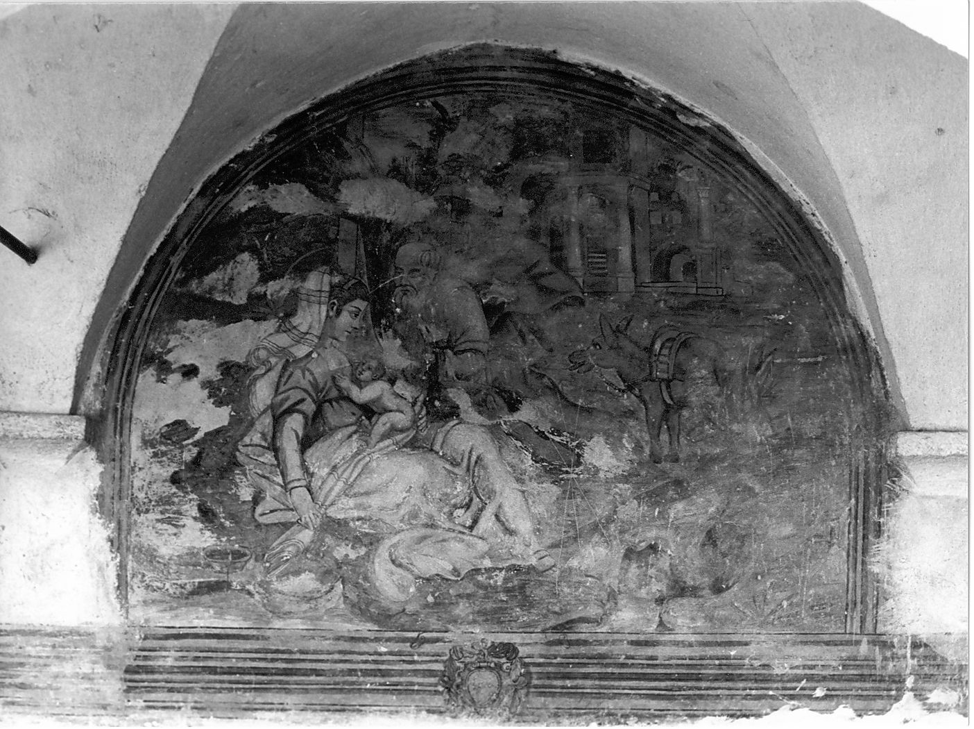 riposo nella fuga in Egitto (dipinto) - ambito abruzzese (sec. XVII)