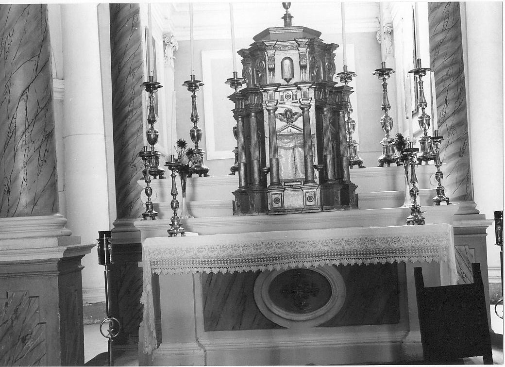 tabernacolo - a tempietto, opera isolata - bottega Italia centrale (fine/inizio secc. XVI/ XVII)