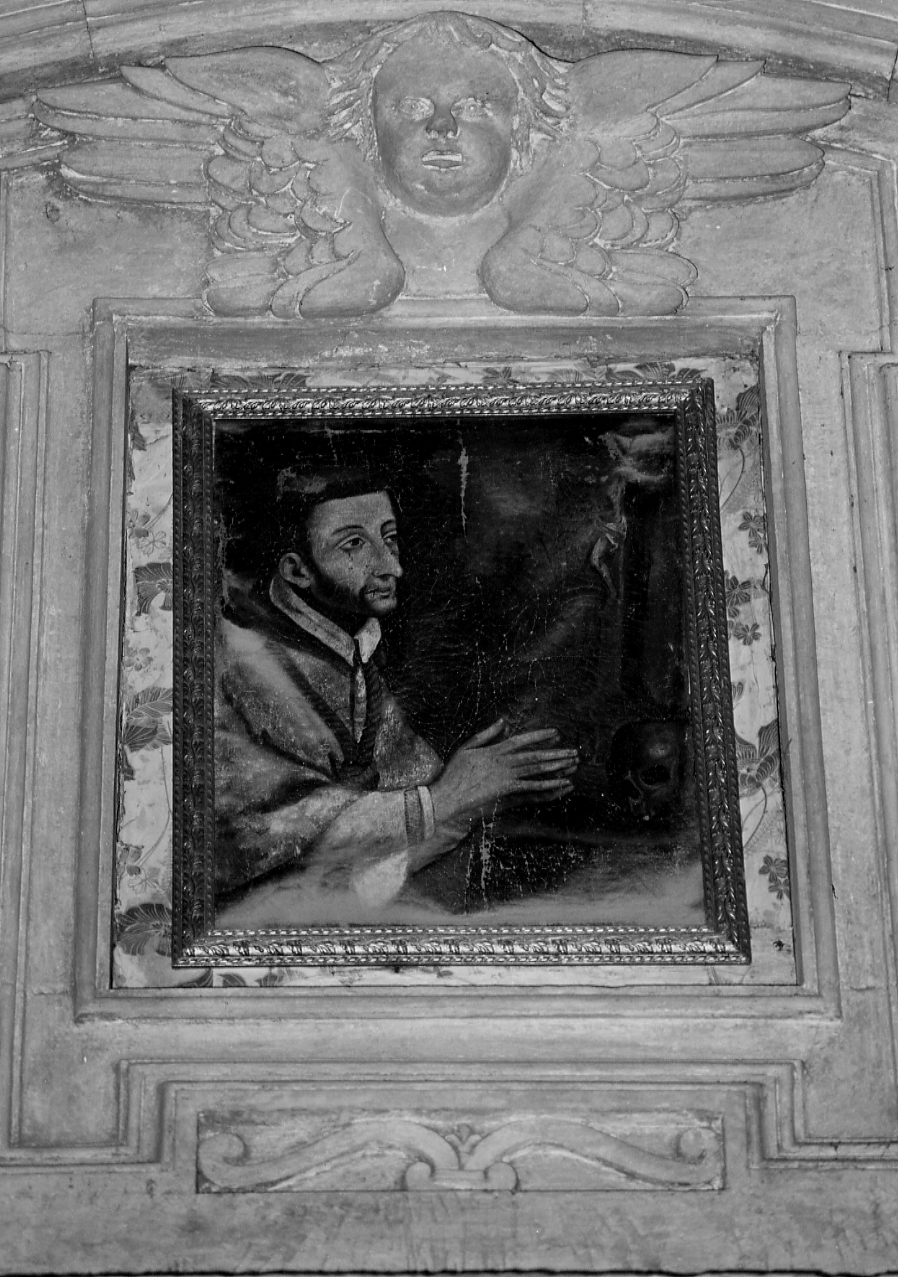 San Carlo Borromeo in adorazione della croce, San Carlo Borromeo in adorazione della croce (dipinto, opera isolata) - ambito Italia centrale (sec. XVII)