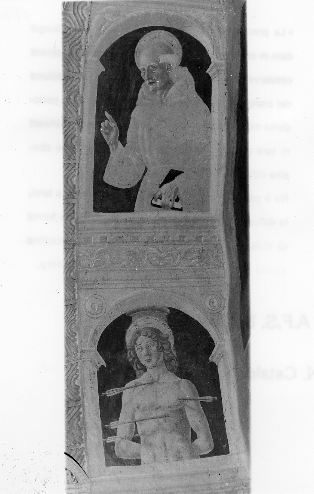 San Sebastiano e Santo, San Sebastiano e Santo (dipinto) di Sebastiano di Cola da Cosentino (attribuito) (sec. XVI)