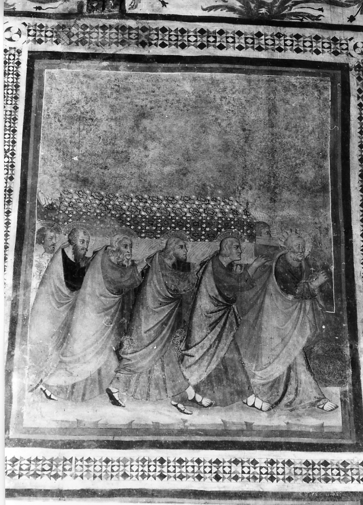 funerali della Madonna, funerali della Madonna (dipinto, elemento d'insieme) di Maestro di Fossa (attribuito) (sec. XIV)