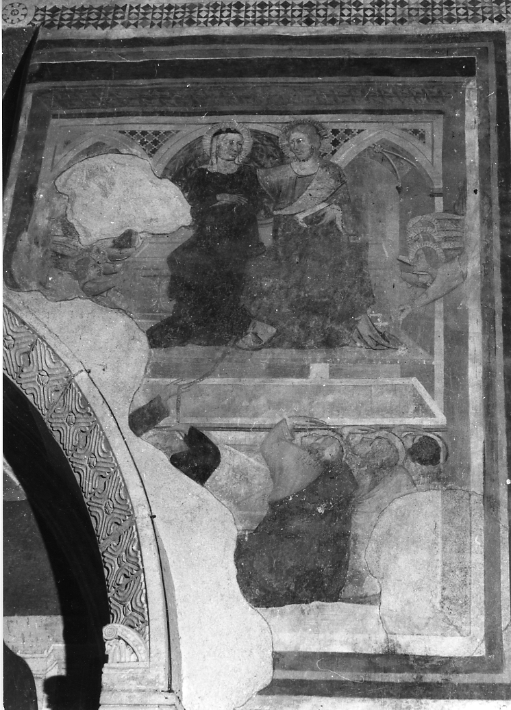 assunzione della Madonna, assunzione della Madonna (dipinto, elemento d'insieme) di Maestro di Fossa (attribuito) (sec. XIV)