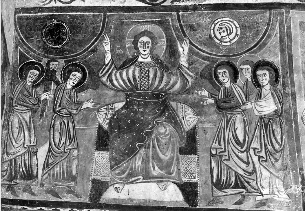 La separazione della luce dalle tenebre, separazione della luce dalle tenebre (dipinto, elemento d'insieme) di Maestro della Genesi (bottega) (sec. XIII)