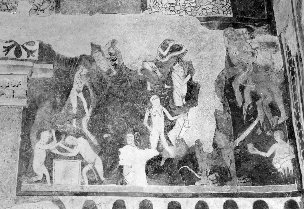 L'inferno, inferno (dipinto, elemento d'insieme) di Maestro della Genesi (bottega) (sec. XIII)