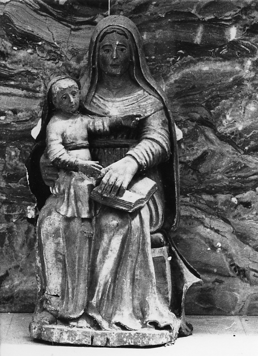 Maria Vergine bambina e Sant'Anna, Maria Vergine bambina e Sant'Anna (statua, opera isolata) - bottega Italia centrale (secc. XVI/ XVII)