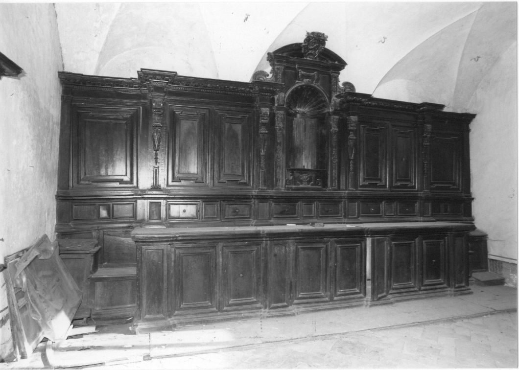 mobile da sacrestia con alzata, opera isolata - bottega Italia centrale (sec. XVII)