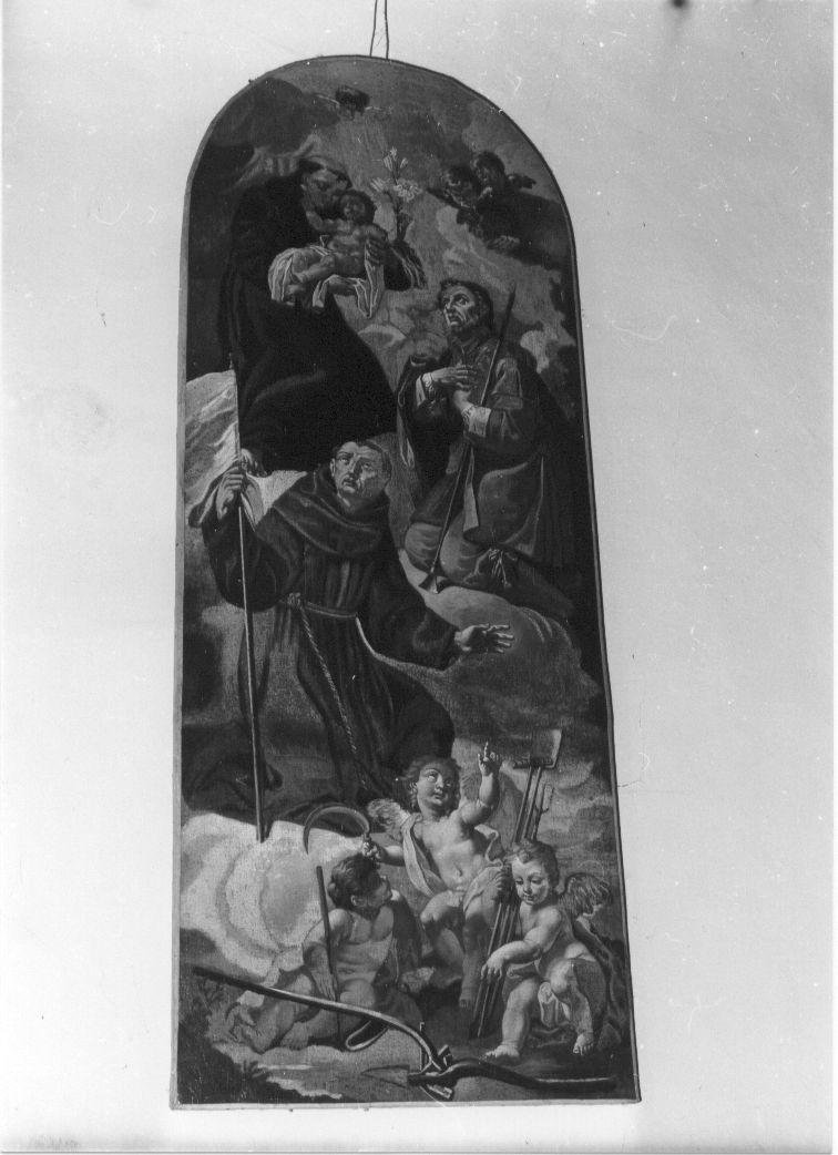 S.Antonio da Padova, S.Giovanni da Capestrano, S.Isidoro e Santi (dipinto) - ambito italiano (secc. XVII/ XVIII)