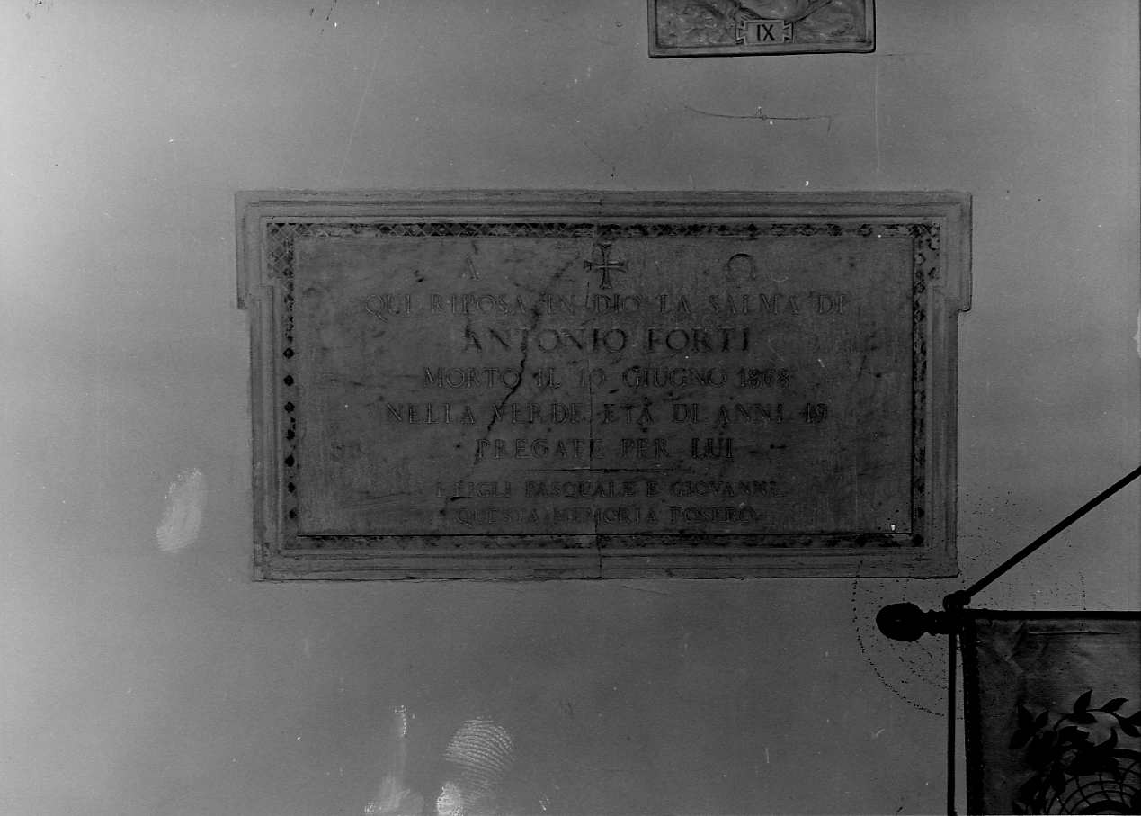 lapide tombale - ambito Italia centrale (sec. XIX)