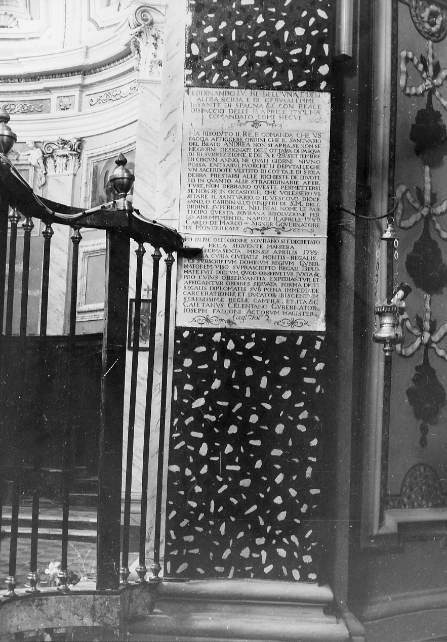 lapide - ambito Italia centrale (sec. XVIII)