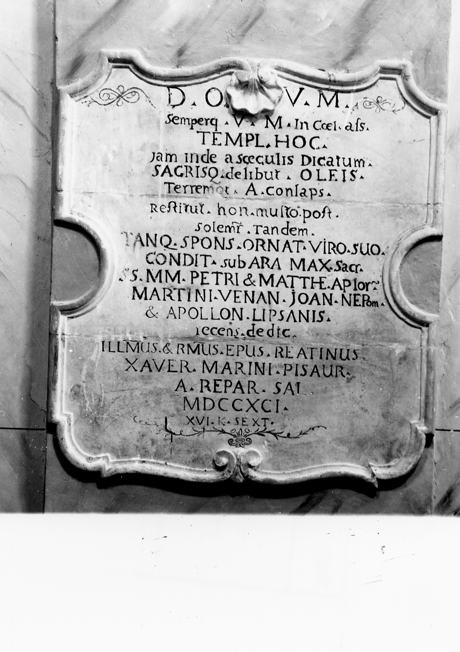 lapide commemorativa - ambito Italia centrale (sec. XVIII)