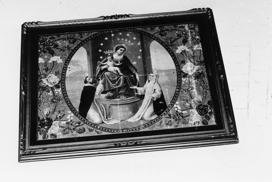 MADONNA DI POMPEI, MADONNA DEL ROSARIO CON SAN DOMENICO E SANTA CATERINA (dipinto, opera isolata) - ambito Italia centrale (prima metà sec. XX)