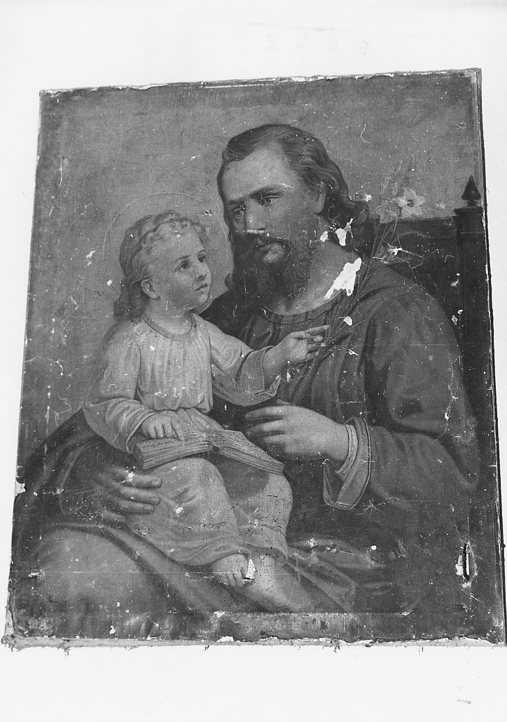 SAN GIUSEPPE CON BAMBINO (dipinto) - ambito Italia centrale (sec. XIX)