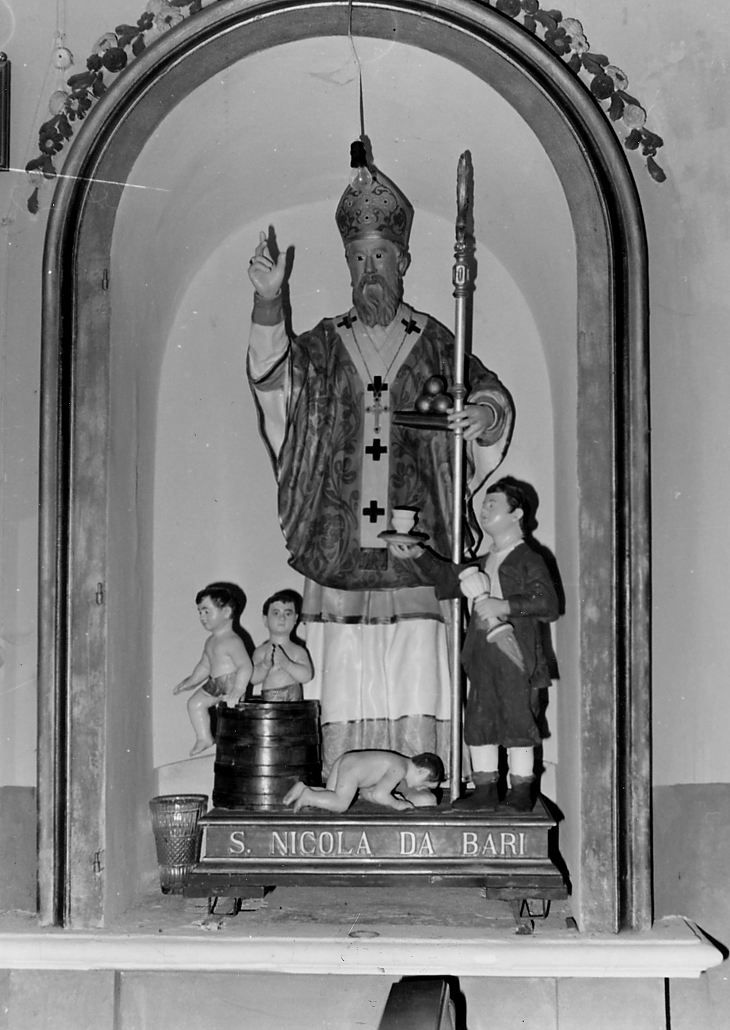 SAN NICOLA DI BARI CON BAMBINI (gruppo scultoreo) - ambito Italia centrale (seconda metà sec. XIX)