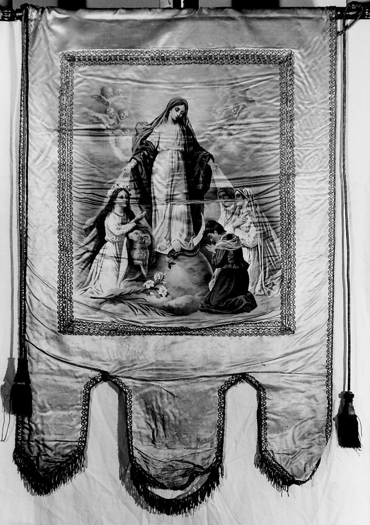 APPARIZIONE DELLA MADONNA A FATIMA (stendardo) - ambito Italia centrale (inizio sec. XX)